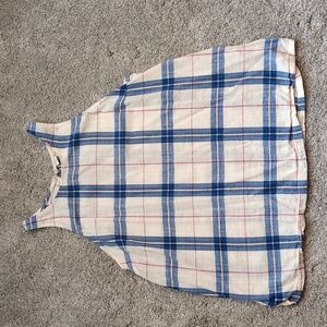 Old Navy White And Blue Plaid Tank Size Medium